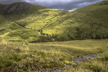 Fototapeta premium Scotland landscape. Cairngorm Mountains, Aberdeenshire. Royal Deeside between Ballater and Braemar. 