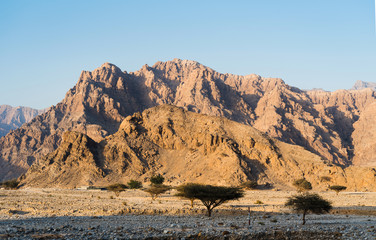Stunning desert mountain scenery of Jabal Jais in the UAE