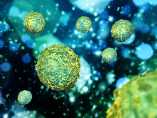 stem cells, hematopoietic cells, medical background,  3D rendering © ustas