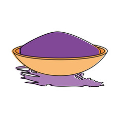 ceramic container with color powder holy celebration