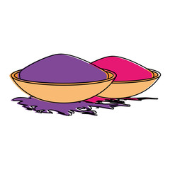 ceramic container with color powder holy celebration