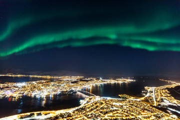 Panele Szklane Podświetlane  Tromso w północnej Norwegii