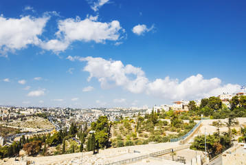 Jerusalem Old City view from Mount of Olives