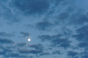 cloudy sky at night when full moon