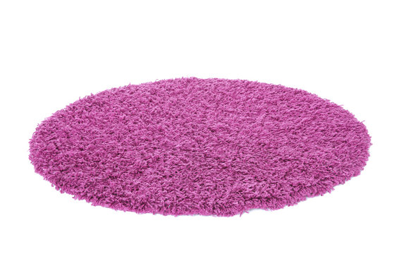 Round color carpet on white background