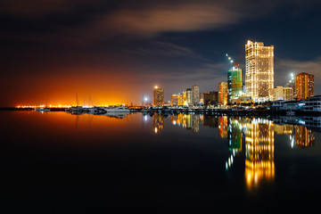Twilight skyline of Manila Bay, Philippines