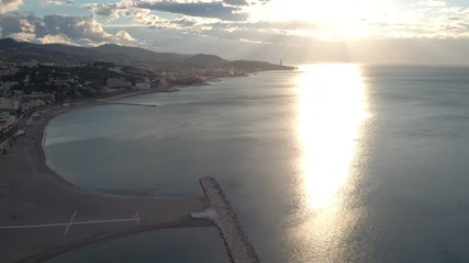 Aerial view of the sunlight over the Alboran Sea