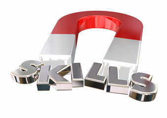 Skills Talents Expertise Magnet Letters Word 3d Illustration © iQoncept