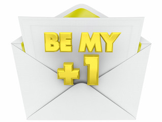 Be My Plus One Invitation Envelope Guest 3d Illustration