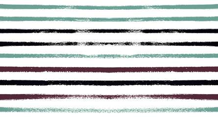 Summer Sailor Stripes Seamless Vector Pattern. Autumn Colors Textile Blue, Green, White, Turquoise, Gray Print. Hipster Vintage Retro Stripes Design. Creative Horizontal Banner. Watercolor Fabric
