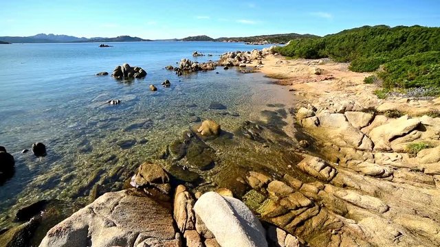 Rocky shore in Caprera island. Sardinia, Italy