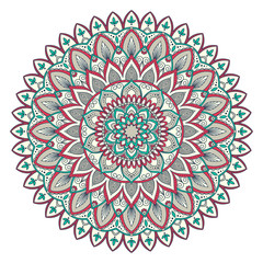 Ethnic ornamental mandala. Decorative design element. Hand drawn vector illustration