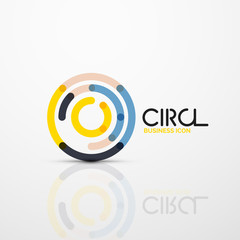Abstract swirl lines symbol, circle logo icon