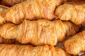 Closeup shot of fresh French croissants