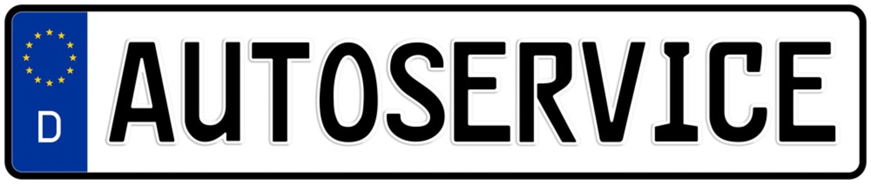 spkw57 SignPersonenKraftWagen spkw - Kennzeichen: Autoservice - Autokennzeichen / Nummernschild - (Original-Verh&auml;ltnis 520 X 110 mm) - banner xxl g5955