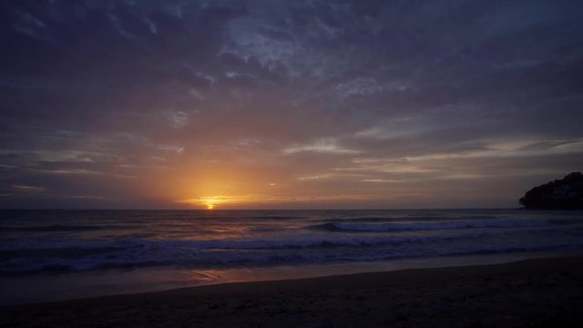 Romantic Sunset over Tropical Sea, with Sound
