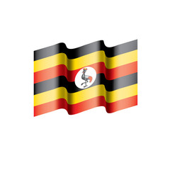 Obraz premium Uganda flag, vector illustration