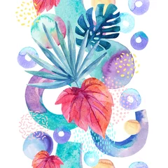 Tuinposter Watercolor tropical background © Tanya Syrytsyna
