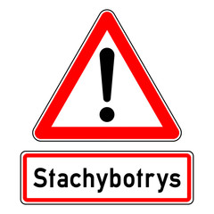ncsc51 NewCombinationSignCaution ncsc - Achtung - Ausrufezeichen / dreieckig - german text: Stachybotrys (Giftiger Schimmelpilz) - g5956