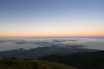 Naklejka na ściany i meble landscape view of kew mae pan hill viewpoint in morning