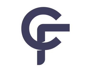 CF initial alphabet typography typeface typeset logotype alphabet image vector icon