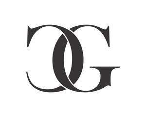 CG black initial alphabet typography typeface typeset logotype alphabet image vector icon