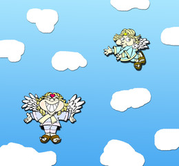céu com anjos