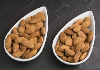 Fresh almonds, (Prunus dulcis)
