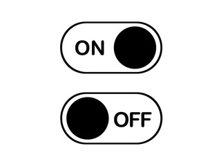 Vector simple flat icon On and Off Toggle switch button
