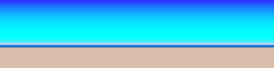 Fototapeta premium Blue and tan colors rendered to look like a beach with sand and water under a bright blue sky