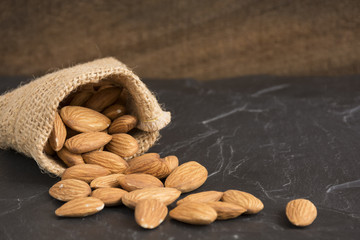 Fresh almonds, (Prunus dulcis)
