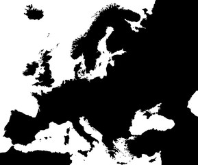 Vector map of Europe on white background