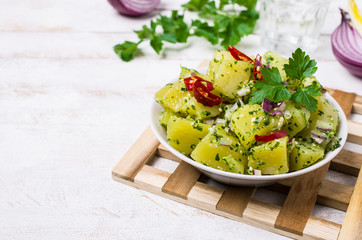 Boiled potato slices