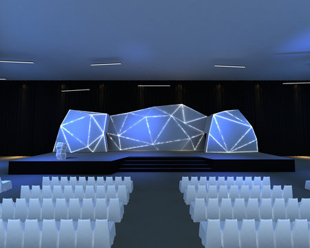 Polygonal 3d stage abd backdrop