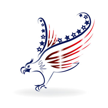 Eagle American USA Flag logo vector