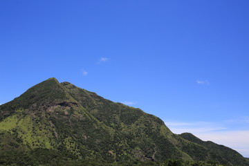Fototapeta premium the peak of Lantau Island landscape in summer, hiking place in hong kong