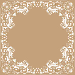 vector vintage floral  background with decorative flowers for design