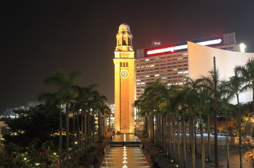 Fototapeta na wymiar Former Kowloon Canton Railway Clock Tower Hong Kong