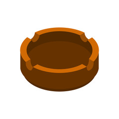 Ashtray isometric style isolated. Accessory of smoker.