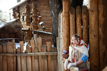 beautiful girl in shawl