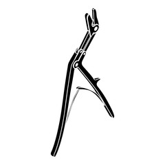 Surgical pincers icon, simple style