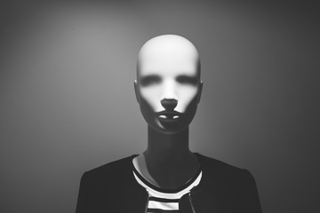 Mannequin fashion clothing in dark