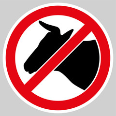 Cows are prohibited, sign.A circular information sign that does not allow the presence of animals  of a certain type in a given territory.