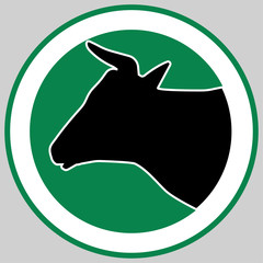 Place for cattle.A round information sign that allows to be present on the territory of animals of a certain type.