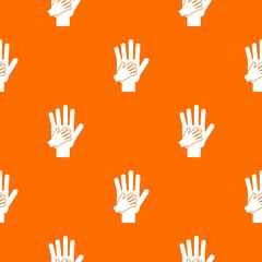 Parent and child hands together pattern seamless