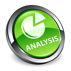 Analysis (graph icon) 3d green round button