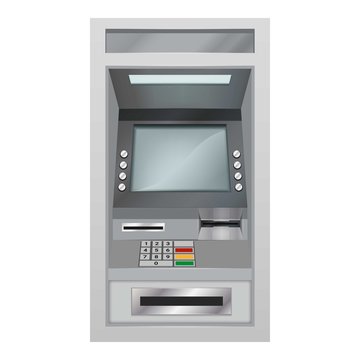 Atm icon, realistic style