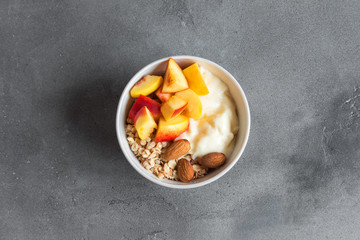 Granola with yogurt and fruits