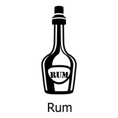Rum icon, simple black style