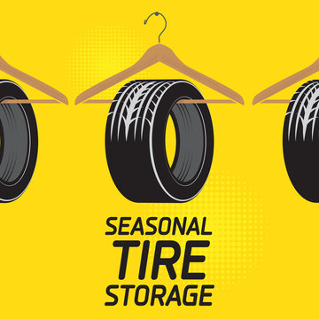 Seasonal Tire Storage Garage Poster